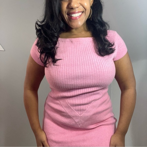 Victor Glemaud Pink Mini Dress Cashmere Sweater Knit Bodycon Barbie - Picture 7 of 13